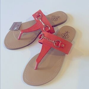 NWT Orange Horse Bit Ladies Sandals